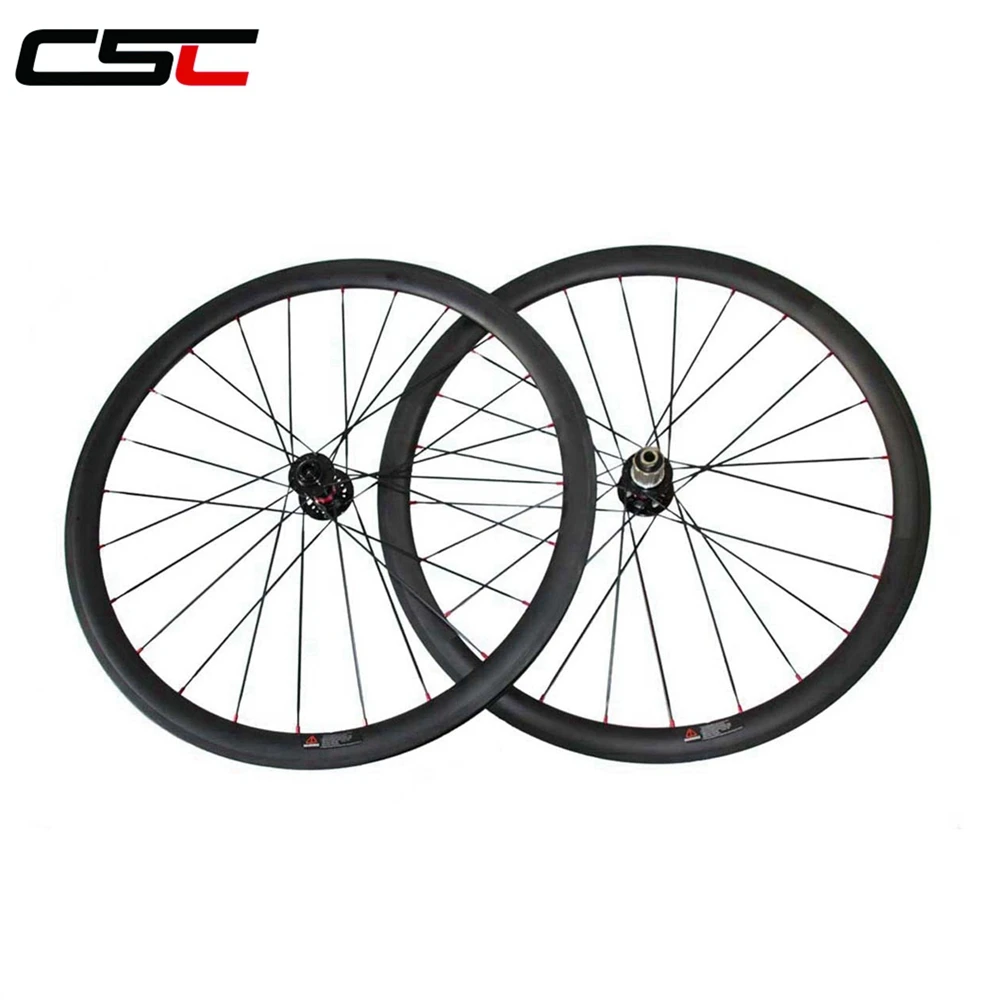 Top CSC 700C full carbon cyclocross wheels deep 38mm width 23 tubular 6 Bolt Disc Brake bicycle wheelset (D791SB/D792SB hub) sapim 4