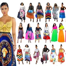 Европейская и американская Женская мода, различные стили, плиссированная юбка с принтом