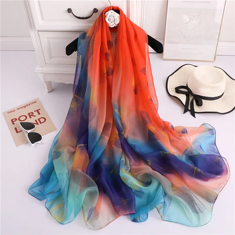 

New Style Silk Scarf Women Large High Quality Shawls Wraps Thin Foulard Pashmina Beach Stoles 2019 Winter Scarves Hijab Femme