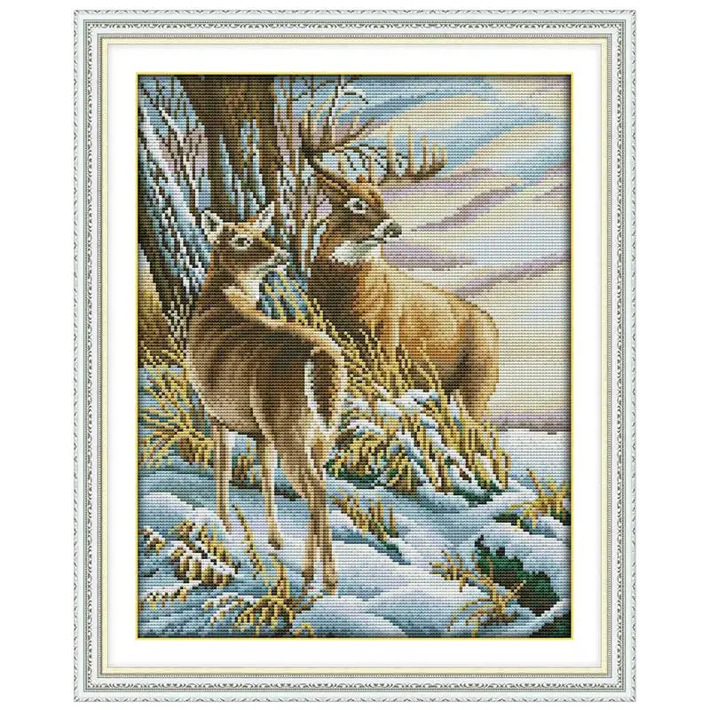

oneroom Deer patterns counted Cross Stitch 11CT 14CT Cross Stitch Set DIY animals Cross-stitch Kit Embroidery Needlework