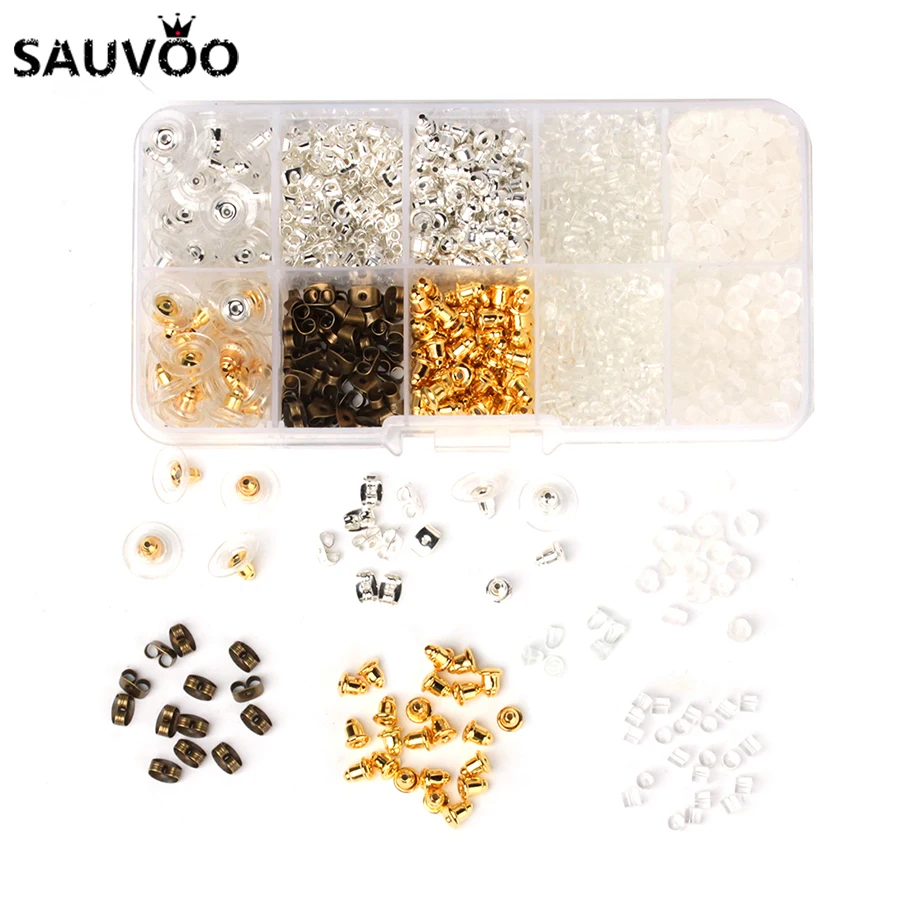 Gold/Silver/Antique Plastic Silicon Stud Earring Back Stoppers Earring