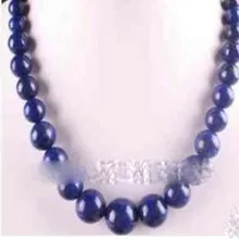 Натуральный 6-14 мм Лазурит Круглые бусины ожерелье#1693