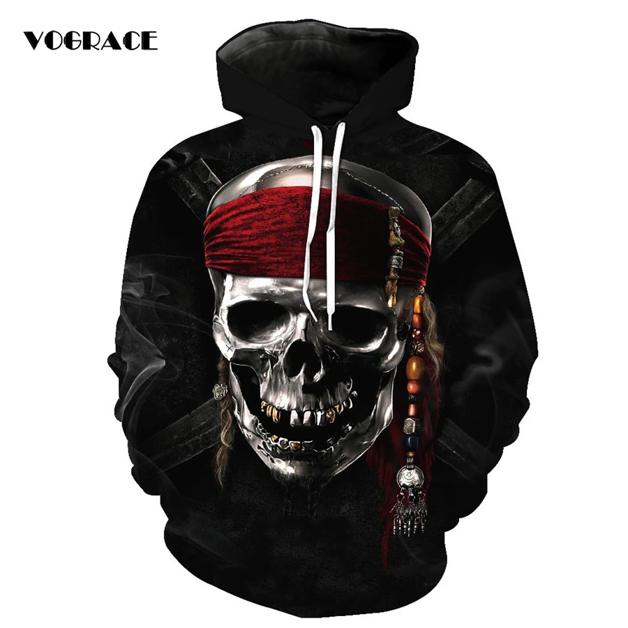 

VOGRACE Christmas Style Man / Women 3d Sportswear Sweatshirt Print Pirate Captain Hoodie Hooded Dress Top Hoody Couple