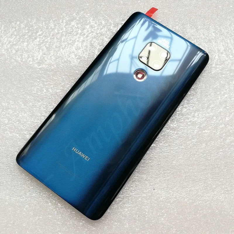 Оригинальная задняя крышка из закаленного стекла для huawei mate 20, запасные части, задняя крышка для батареи, корпус+ рамка для камеры+ крышка для вспышки - Цвет: Blue