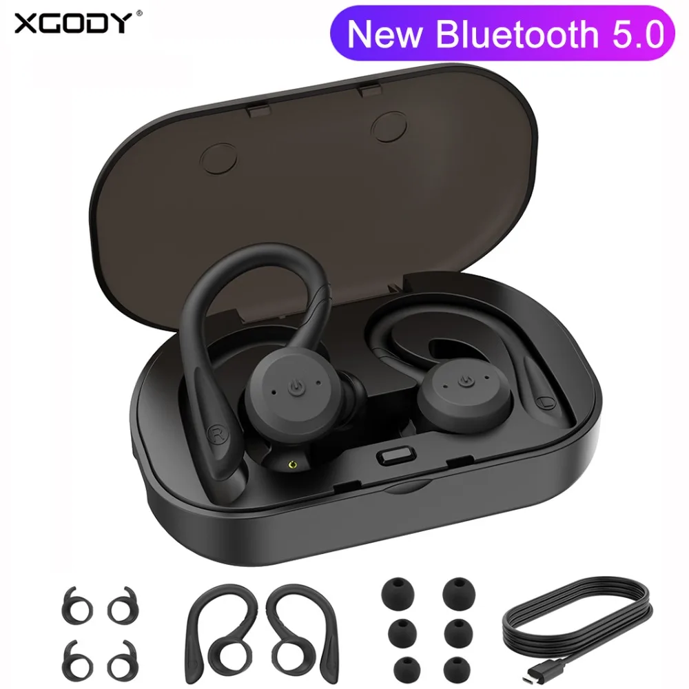 Беспроводные наушники XGODY BE1018 Bluetooth 5 0 шумоподавление TWS с зарядным устройством