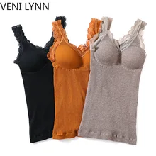 VENI LYNN кружевные лифчики утолщенный флисовый жилет слинг белье Шелковый Камзол Термобелье Топ женский камзол сексуальный кружевной топ