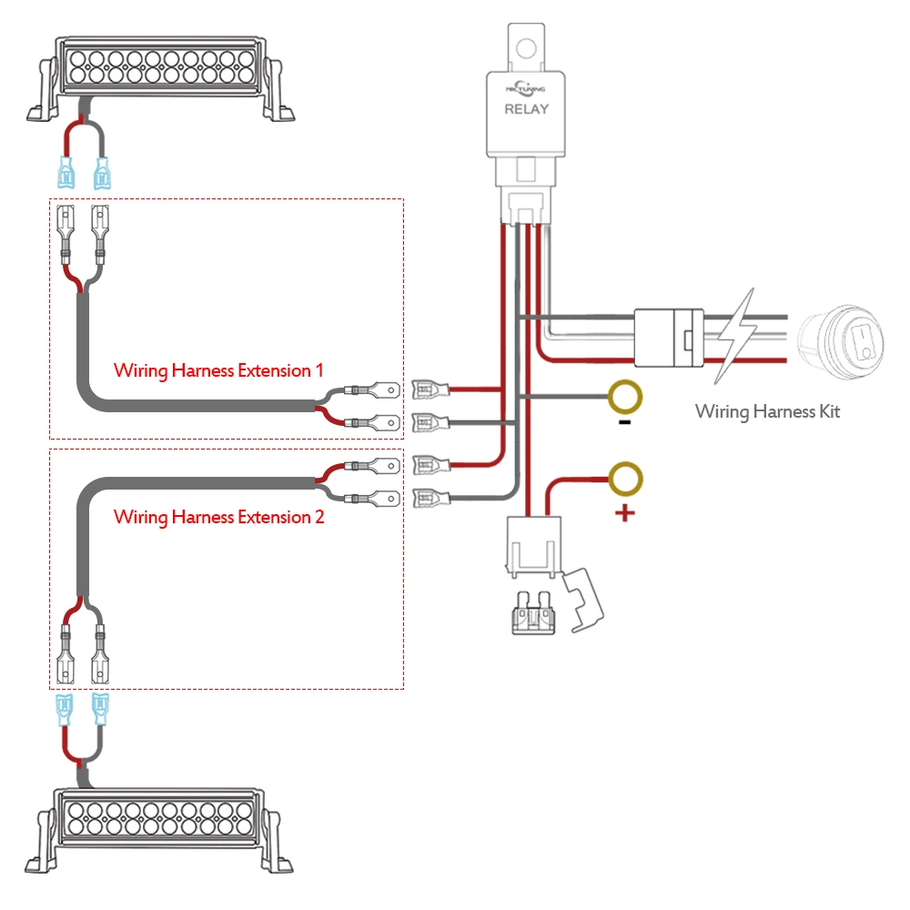 MICTUNING 2 шт. 6 футов 16awg стандартный для внедорожников Светодиодная панель рабочего