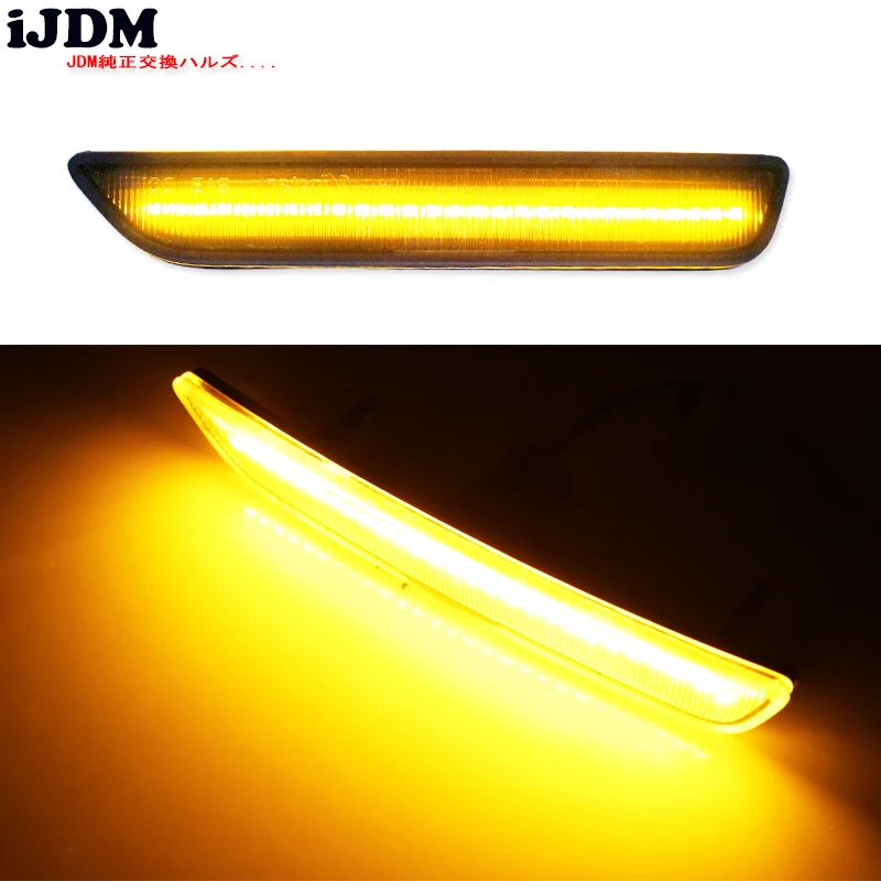 IJDM прозрачные Передние боковые габаритные огни с 27 SMD Янтарный/Белый