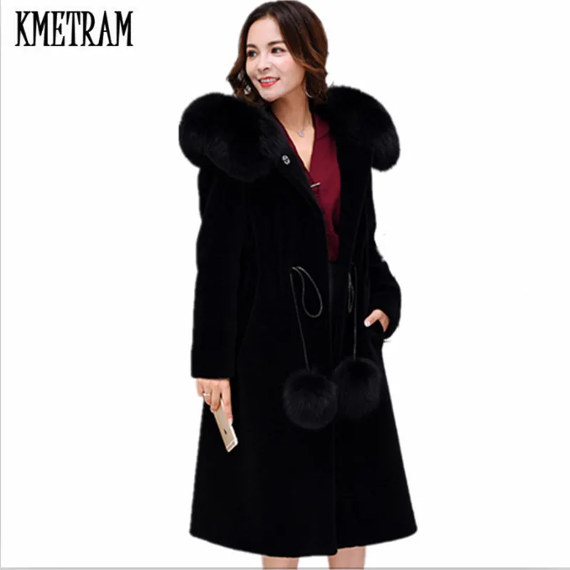 manteau femme cachemire avec col fourrure