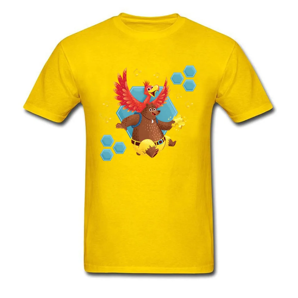 Fitted bird and bear 64 9171 Short Sleeve T-shirts Summer/Autumn O-Neck Cotton Fabric Tops T Shirt for Men Sweatshirts Crazy bird and bear 64 9171 yellow