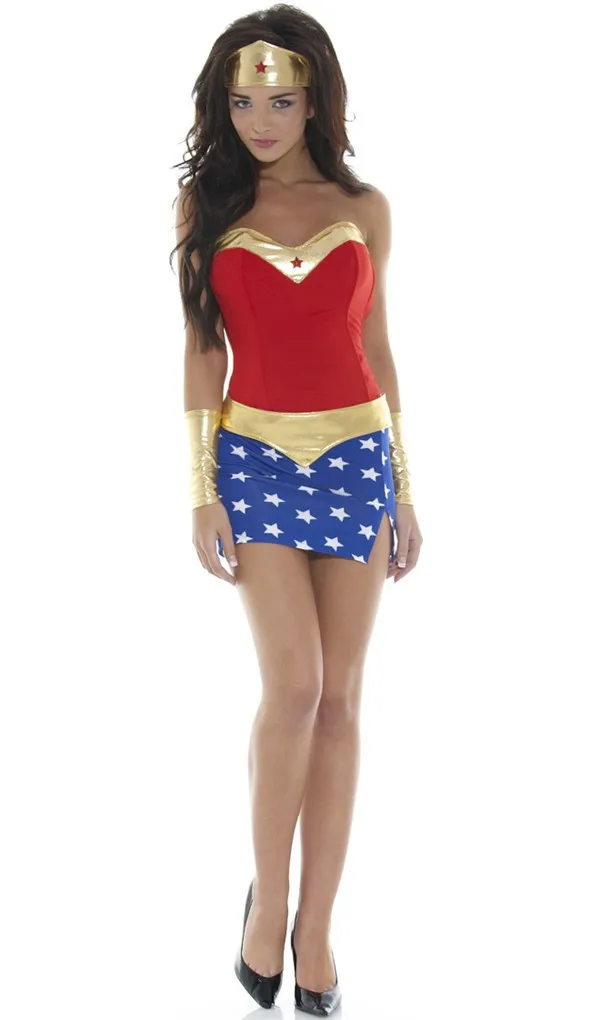 Ensen superman wonder woman costume Halloween costumes for womensexy dress cartoon character costume plus size font