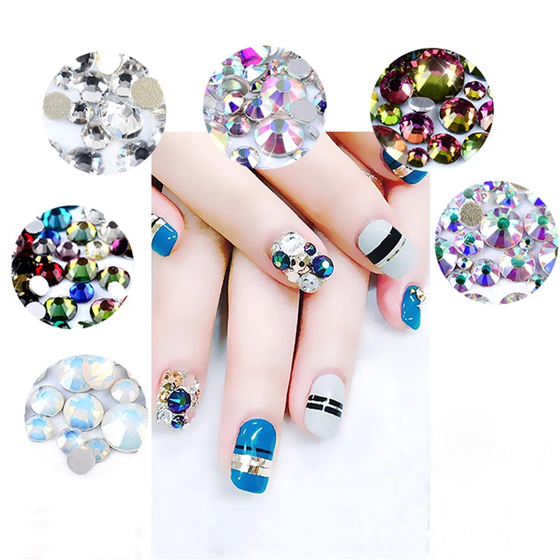 Super-Glitter-1440pcs-SS3-SS10-Flatback-Multicolor-Non-HotFix-Rhinestones-For-Nail-Art-Decoration-Shoes-And