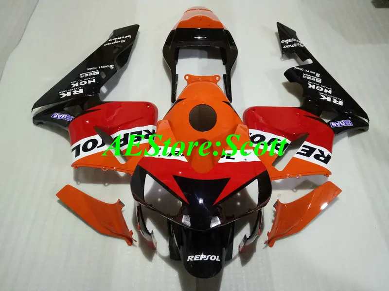 Красный оранжевый черный обтекатель комплект для HONDA CBR600RR 03 04 CBR 600RR F5 2003 2004 CBR600 антиблокировочная система, мотоциклетные обтекатели комплект+ подарки HY10