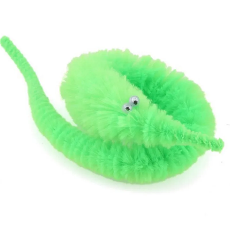 Дропшиппинг волшебный твист пушистый червь шевелится морской конь дети крупным планом уличная комедия фокусы игрушки без упаковки - Цвет: Зеленый