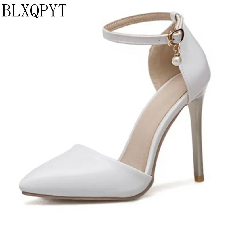 

BLXQPYT New Fashion Small and Big Size 31- 50 Sandals Summer Wedding bride shoes woman Sexy High Heels Party women Pumps T263