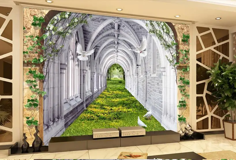 Custom 3D Wallpaper Murals Arch building wall papers home decorLiving room bedroom 3d Background wall