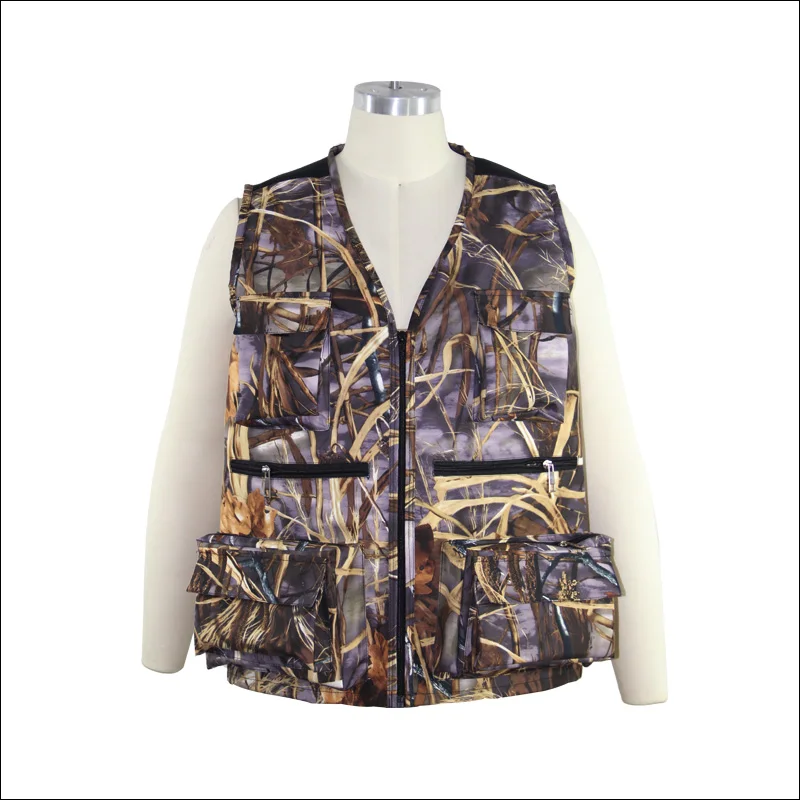 Breathable camo fishing vest, outdoor hunting vest for men, men's