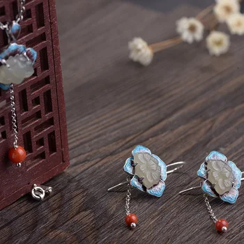 

S925 silver restoring ancient ways mana burn process female fashion silver peony earrings ring pendants wholesale