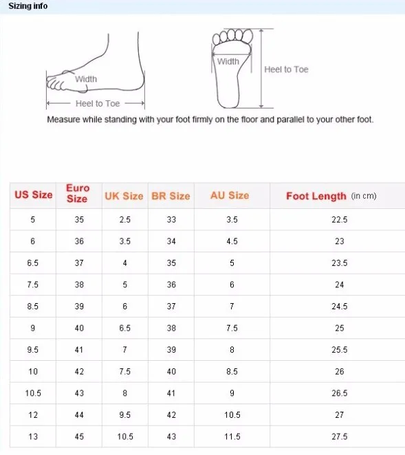 women shoes size