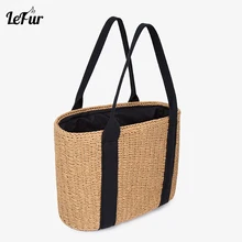 LEFUR новые модные женские Соломенные Сумочки летние пляжные сумки сумка на плечо Женская Повседневная пляжная сумочка Винтажная дорожная сумка
