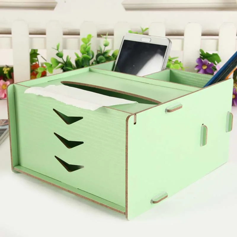 Korean Wooden Storage Box For Napkin Organizer For Cosmetics Office Pen