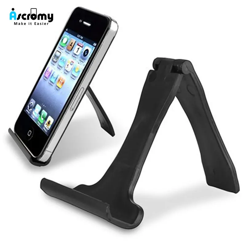 

Ascromy Universal Black Mini Folding Plastic Cell Phone Mini Stand Holder Cradle For Xiaomi iPhone 8 Plus SE oppo Huawei p8 lite
