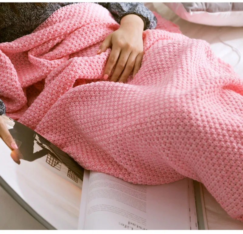 Рождественские подарки Стёганое одеяло хвост русалки флисовое плюшевое одеяло на диван кровать пушистые покрывала вязаные покрывала