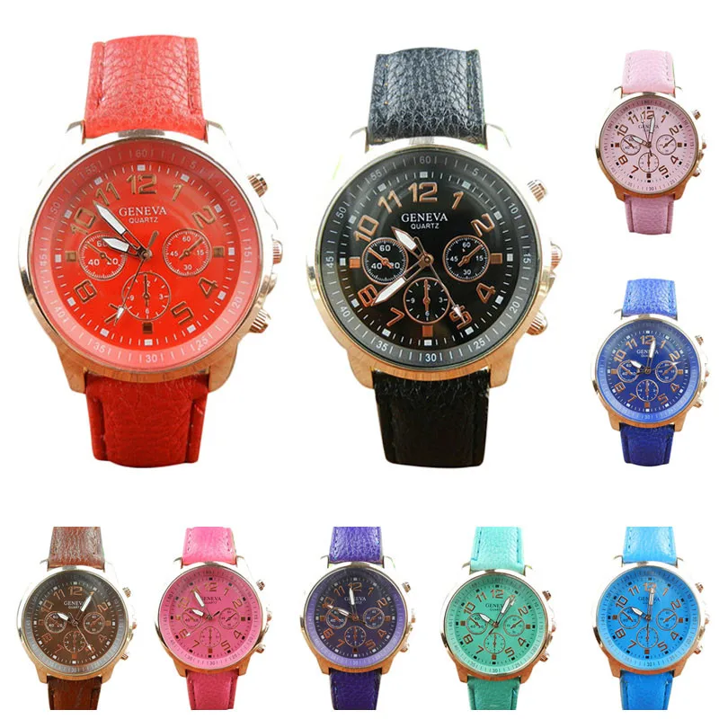 

Fashion Casual Unique Luxury Brand Watch Women's New Unisex Leather Band Analog Quartz Vogue brief design elegance Wrist Watches