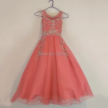 

Fashion A-Line Rhinestone Ornament Flower Girl Dress for Wedding Party