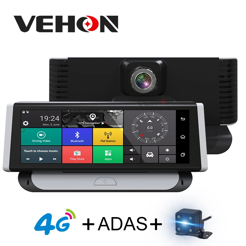 VEHON 4G ADAS Автомобильный dvr камера gps 7 84 &quotAndroid 5 1 Dashcam регистратор Full HD 1080p видео