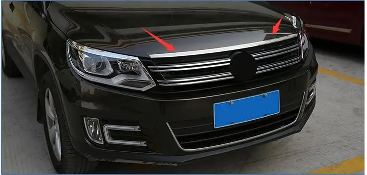 Для Volkswagen VW Tiguan 2013 2012 2011 2010 нержавеющая сталь передний капот крышка решетка верхняя крышка литья подоконник 1 шт