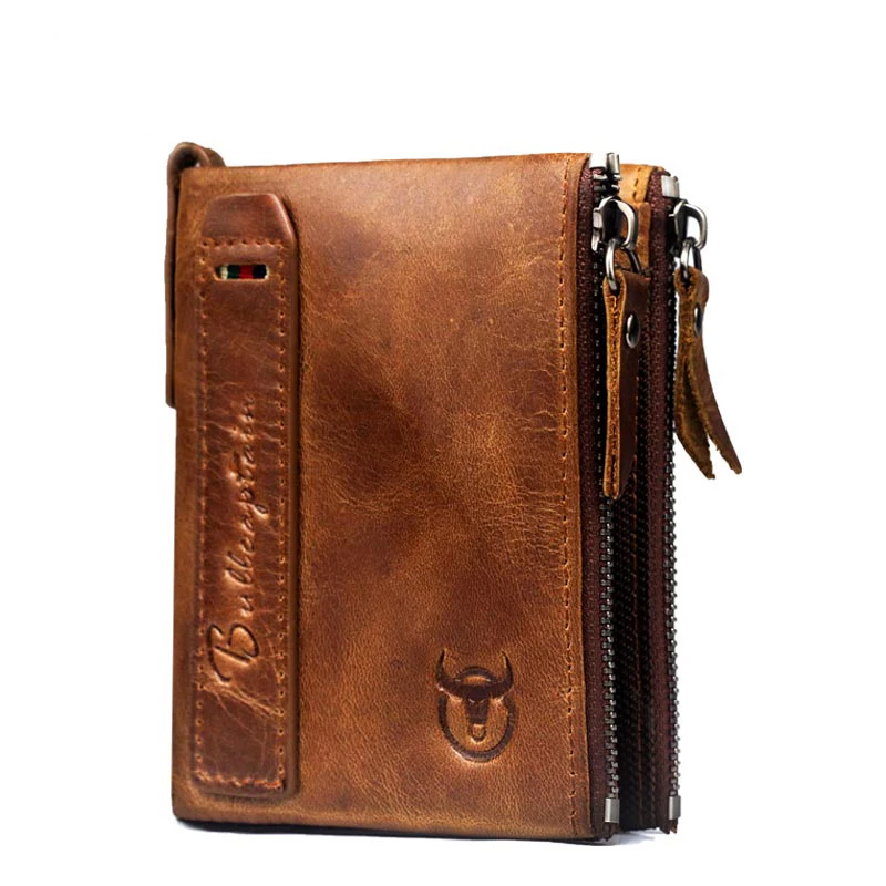 

Fashion brand retro Genuine Leather men wallet vertical section leisure folding multi-function license small money wallet purse