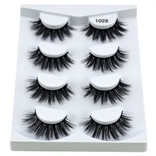 HBZGTLAD, 4 пары, ручная работа, хлопок, стебель, вода, норка, накладные ресницы, крестик, грязные, плотные, натуральные, для макияжа, накладные ресницы M