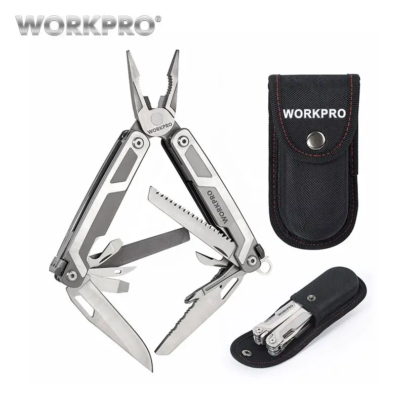 Baratos WORKPRO 16 in1 alicates multifuncionales Multi herramientas alicate de acero inoxidable herramienta de Camping al aire libre