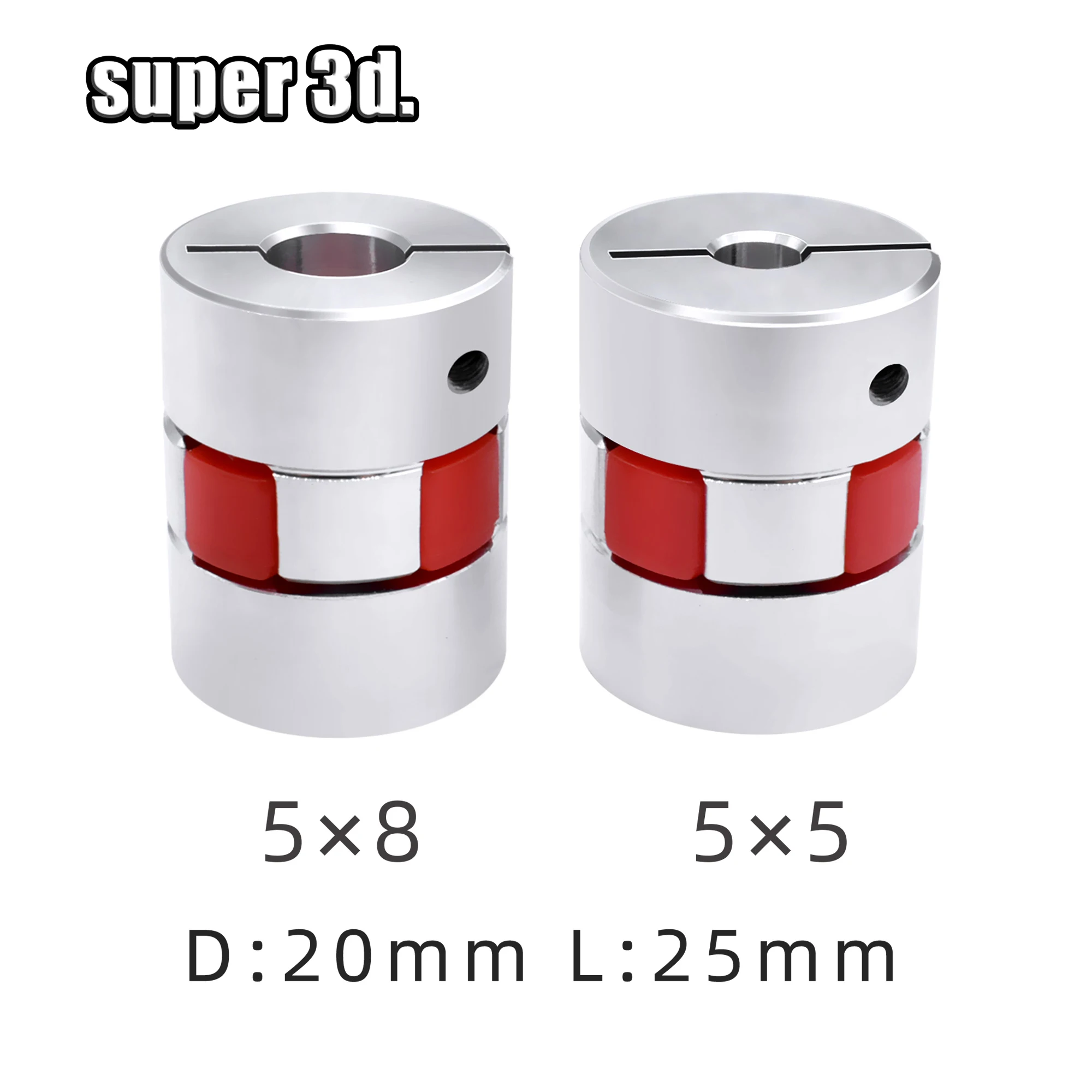 

1PCS D20 L25 5/8mm Flexible Aluminium Plum Shaft Coupling CNC Stepper Motor Coupler