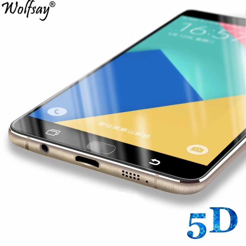 

Wolfsay 1PCS 5D Curved Screen Protector For Samsung Galaxy A5 2016 Tempered Glass For Galaxy A5 2016 A510 Full Cover Edge Film