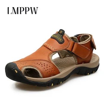 

Sandals Men Shoes Summer 2020 Beach Gladiator Fashion Men's Outdoor Sandals Genuine Leather Luxury Brand Men Shoes Sandals 2A