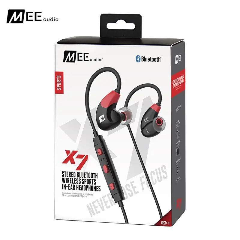 

48 hours shipping Original MEE audio X7 Stereo Bluetooth Wireless Sports In-Ear Headphones With Mic Calls Control Earphone box