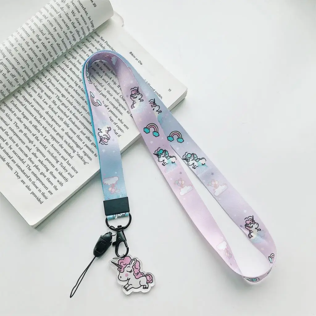 

Cardcaptor Sakura Totoro Unicorn Sesame Street Pattern Phone Lanyard Neck Strap For Camera ID Card Hang Rope Keychain