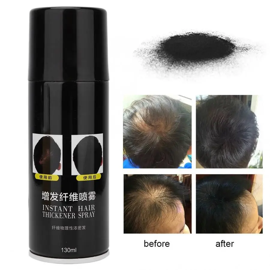 2 цвета для роста волос строительный волоконный аппликатор для выпадения волос волоконный наполнитель для ухода за волосами спрей продукт для удлинения волос Истончение утолщение - Цвет: Black
