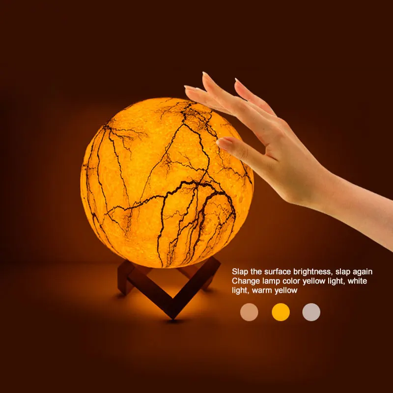 Cracked Mystical Moon Lamp | 3d Moonlight Lamp | Levitating Moon Lamp