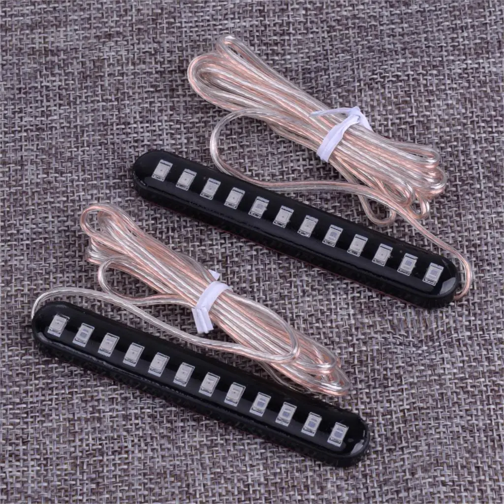 

2pcs Waterproof Motorcycle LED Indicator Strips Switchback Flowing Water Licence Plate Turn Signal Brake License plate Light