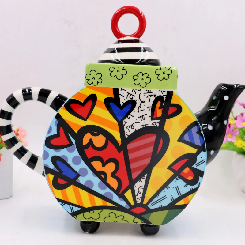 

Explosive Creative Large Size New and Unique Ceramic Painted Teapot Water Pot Teaware and Home Decoration