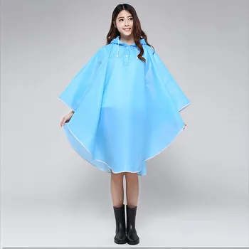 

Hot Selling Rain Jacket Women Waterproof Hooded Raincoat Poncho Outside Rain Coat Women Semi Transparent Rainwear