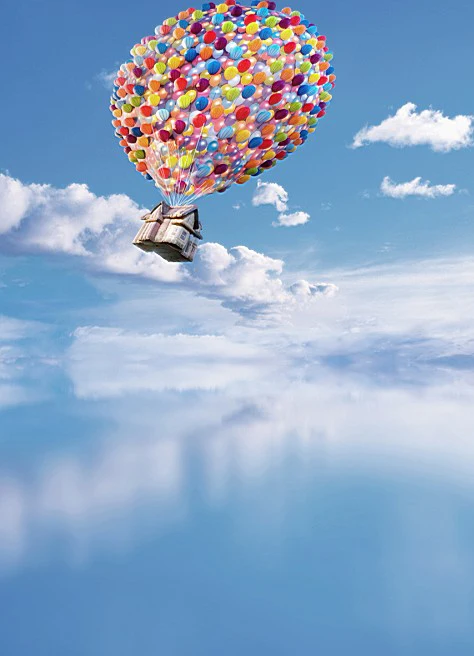 

200Cm*150Cm Backgrounds Every Now And Then A Group Of Colored Balloons Distant Sky Photography Backdrops Photo Lk 1320