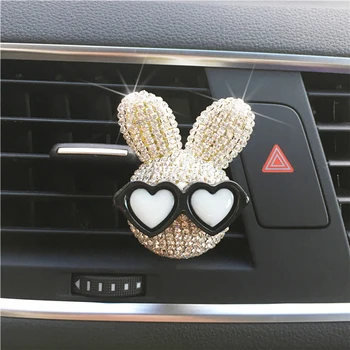 

Car Perfume Clip Crystal Glasses Rabbit Doctor Vent Clip Fragrance Air Freshener Scent Smell Diffuser Auto Decor Accessories