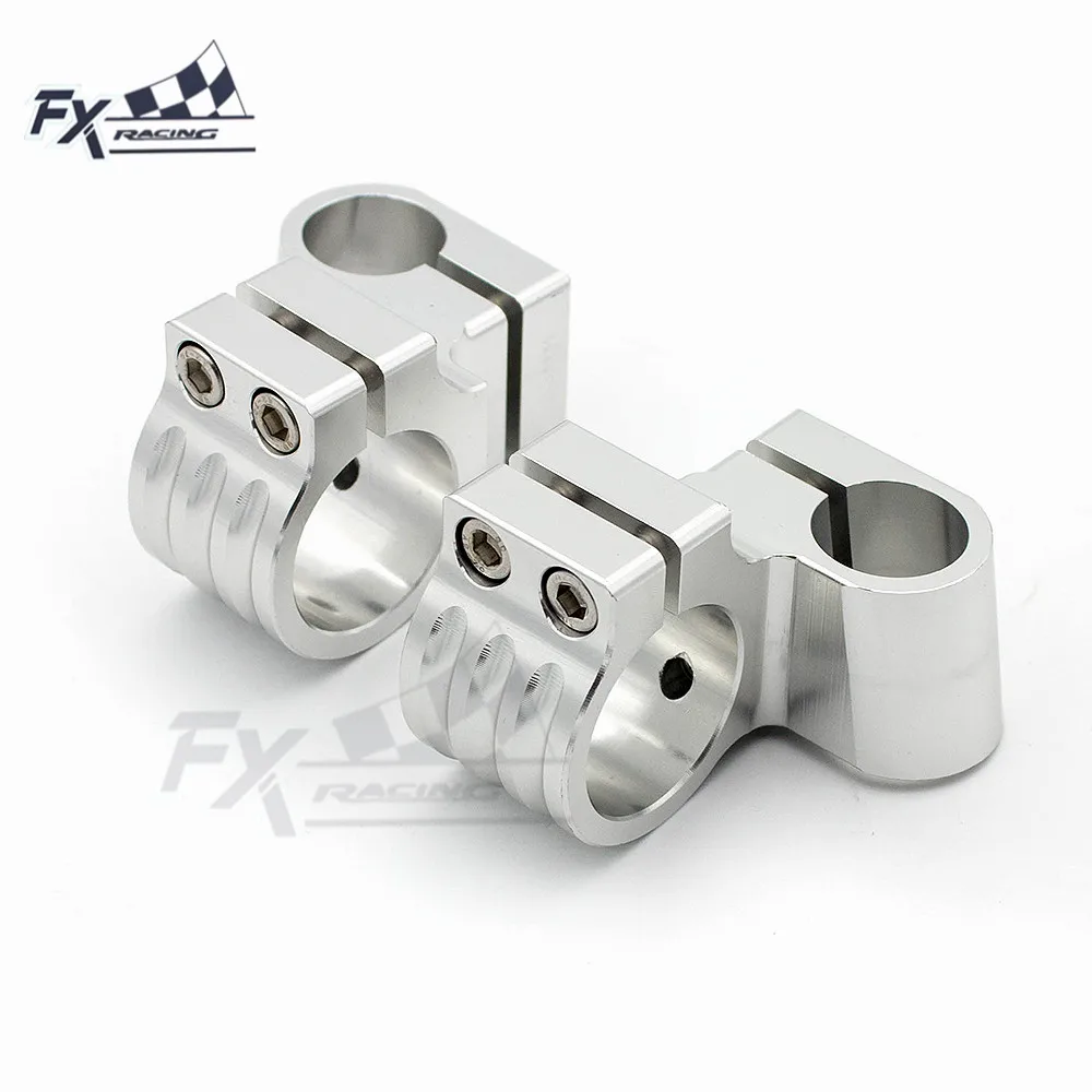 Silver 22mm CNC Raiser Handlebar Clip On Motorcycles Handlebar Clip On