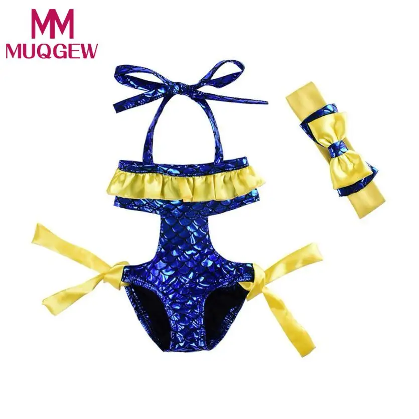 

MUQGEW 2018 Baby beach clothing suit 2Pcs Infant Kids Baby Girls Straps Swimsuit Bathing Bikini Set Outfits