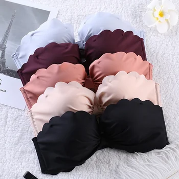 

Adjustable Push Up Bras Seamless Lingerie Wire Free Bralette One-Piece Solid Sexy Padded Bra Cross Straps Unerwear
