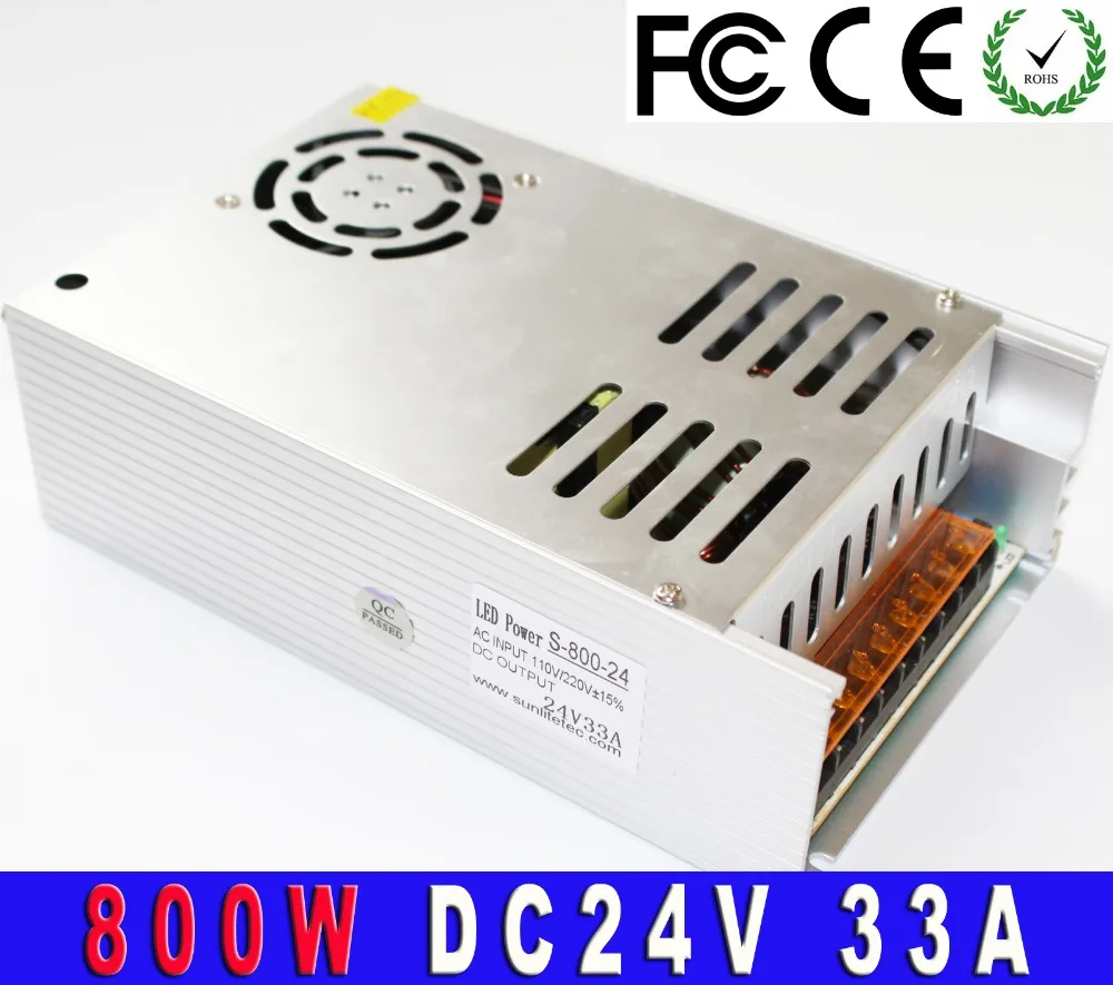 New design regulated power supply 24v dc for LED Strip light CNC 3D Print transformer 220v 110v AC to dc 33A 800W block power